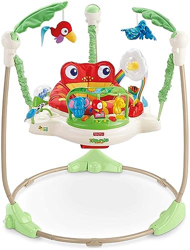 Fisher-Price Baby Bouncer Rainforest Jumperoo Musical Activity Center with Lights Sounds & Developmental Toys